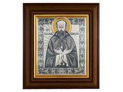 Серебряная икона «Преподобный Иосиф» в рамке